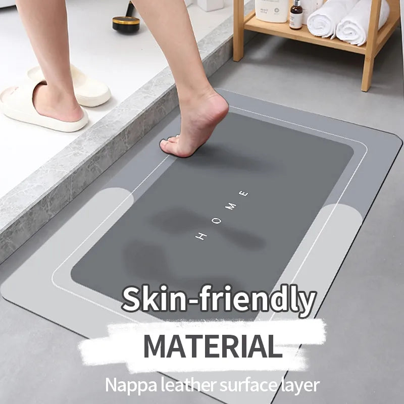 Tappetino da bagno super assorbente antiscivolo – ad asciugatura rapida e sicuro per pavimenti bagnati