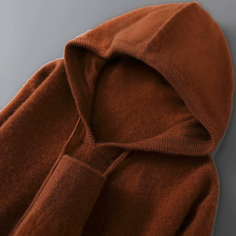 סוודר גברים מצמר וקאשמיר סריג רך וחמים סריג פולוור לשטיפה ביד בלבד