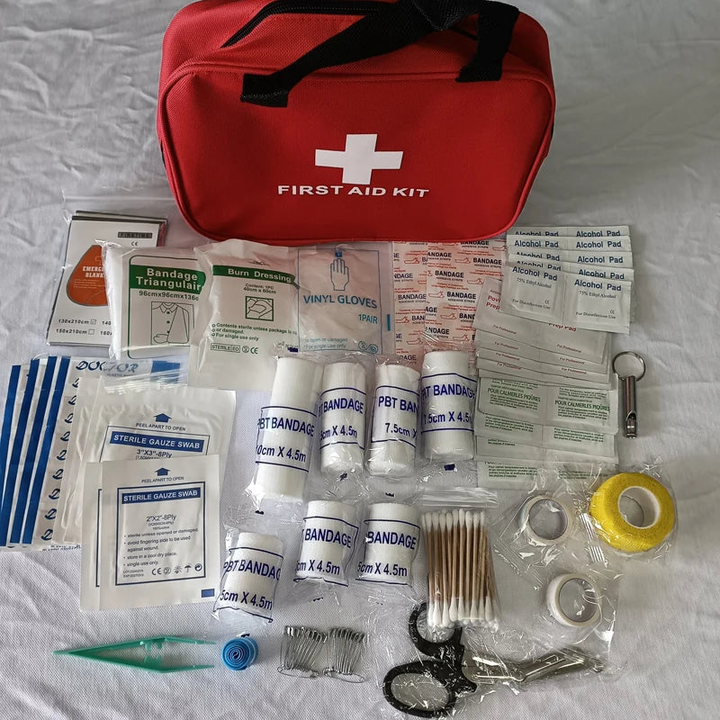 Kit di pronto soccorso portatile da 184 pezzi per avventure all'aperto multifunzione