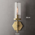 AI Lerb - Apliques de pared de lujo americano con pantallas de cristal y luz LED