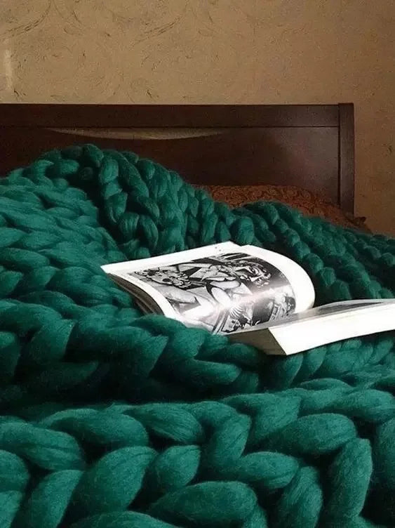 Couverture en laine tricotée épaisse pour chaque pièce, douce et chaude, parfaite pour le canapé et le lit