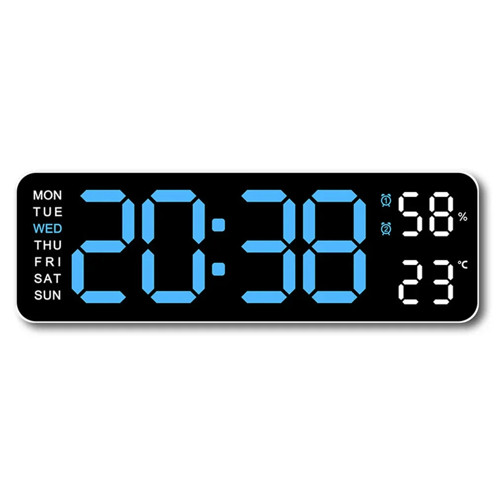 Orologio da Parete LED Moderno: Ora, Temperatura e Umidità