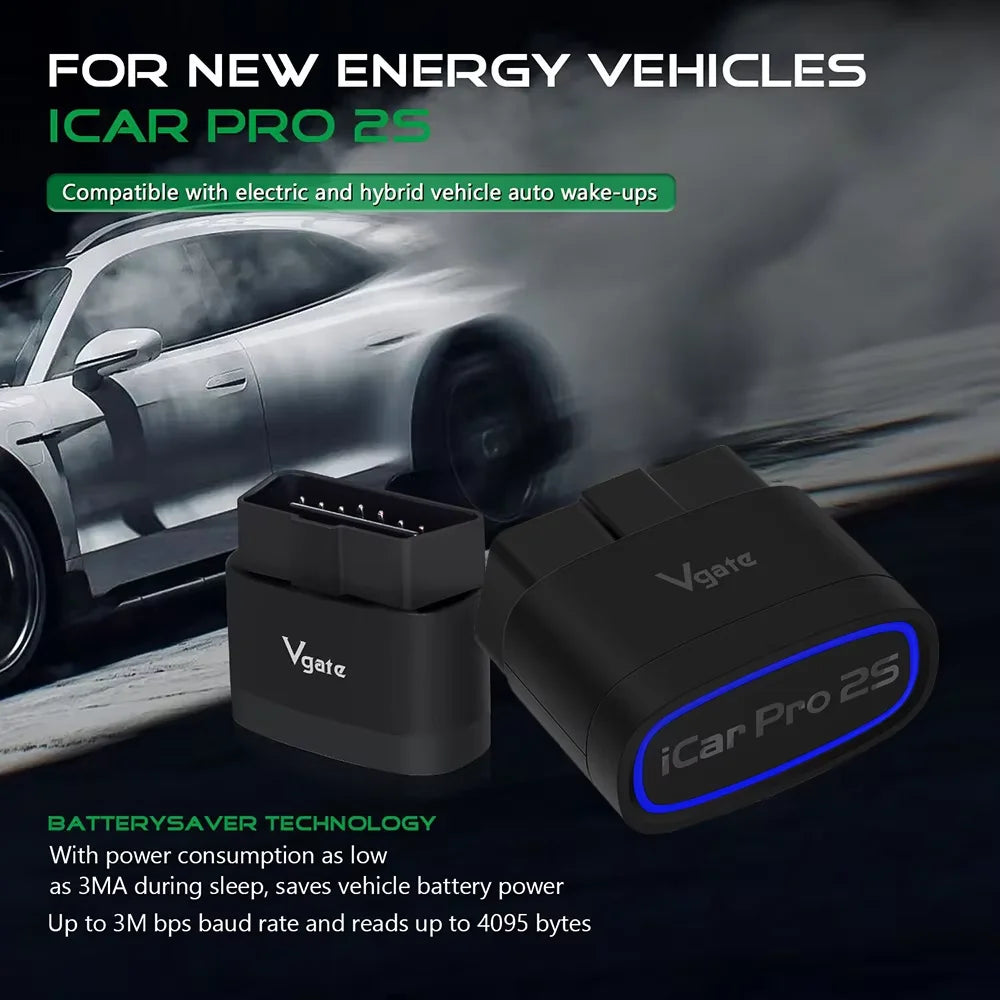 ماسح OBD2 بلوتوث - ELM327 V2.3 - بلوتوث 5.2 - بيانات المحرك الحية - لنظامي iOS وأندرويد