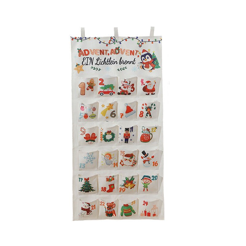 Calendário do Advento festivo de tecido DIY CraftNest com 24 bolsos para famílias
