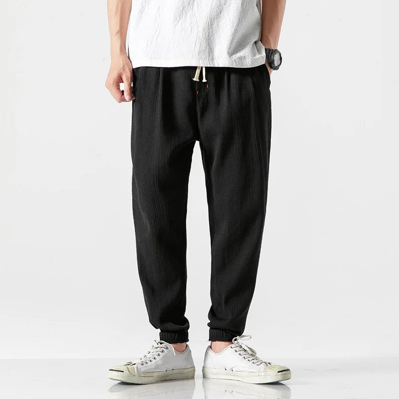 Pantaloni Harem Uomo in Cotone e Lino