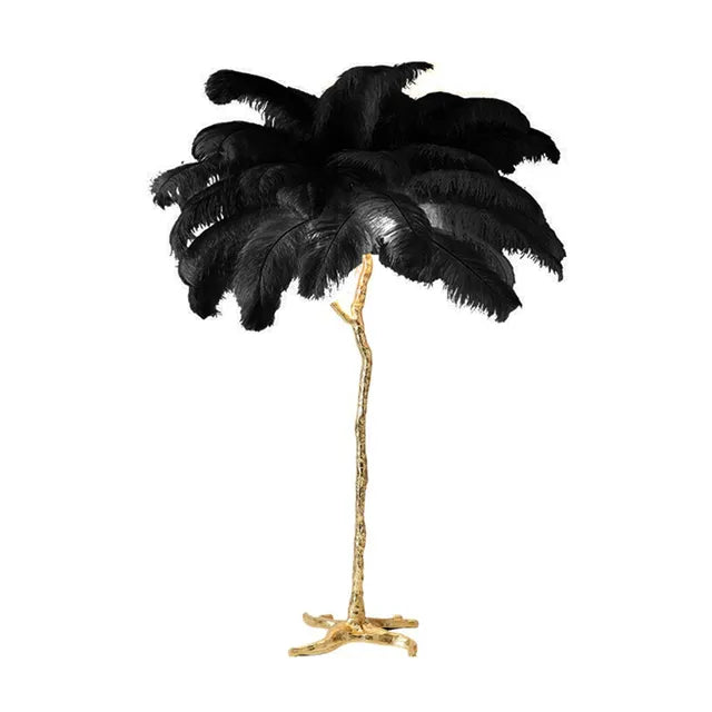LuxeQuill Ostrich Feather Floor Lamp For Living Room