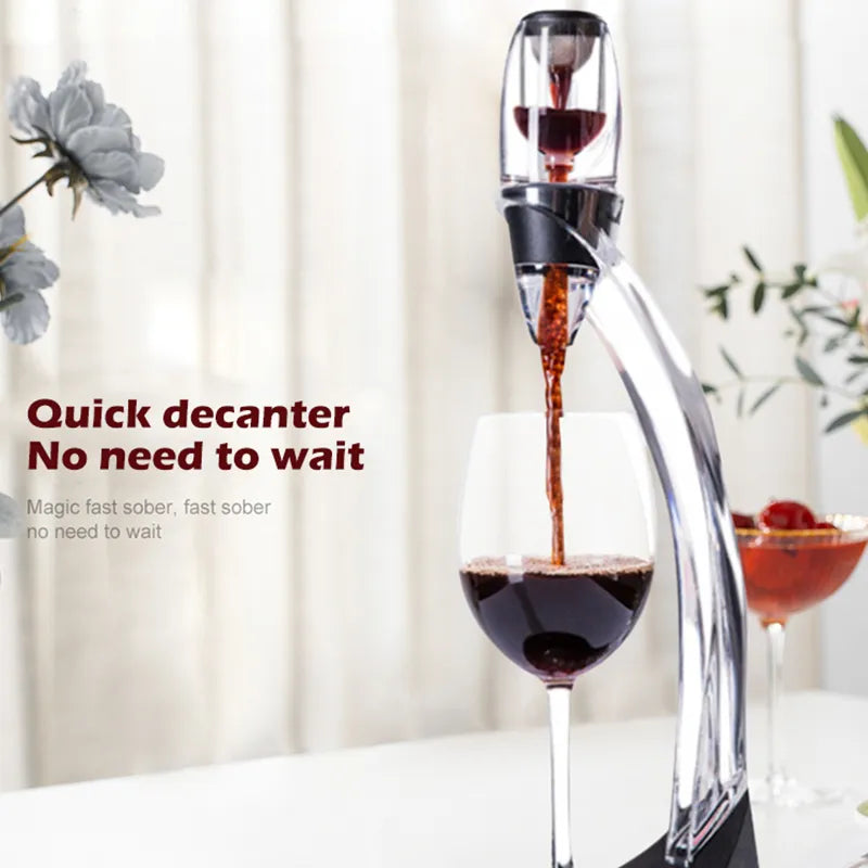 Set Aerator Wain AeroWine Dengan Penapis, Decanter, Penitis, Penyebar Berdiri