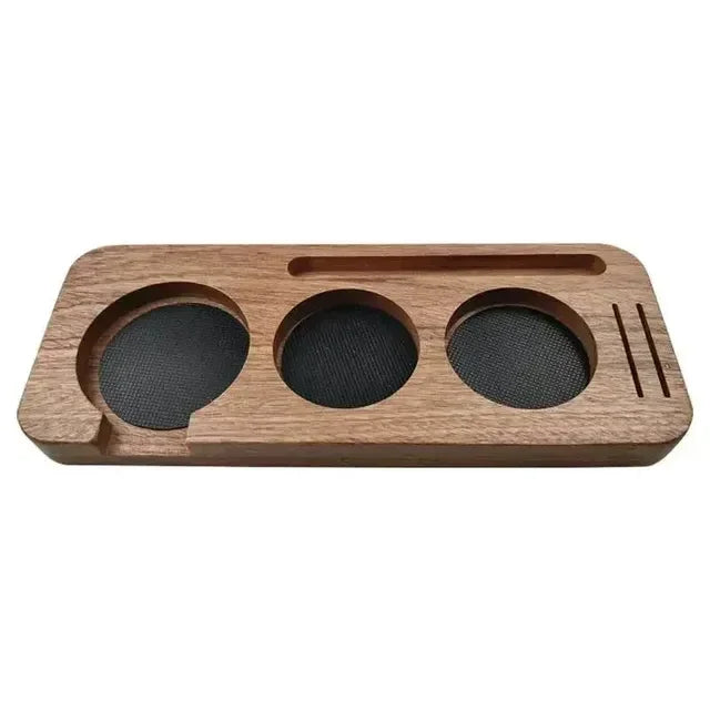 مجموعة ملحقات الإسبريسو بقاعدة خشبية فاخرة - أدوات باريستا متينة لتحضير إسبريسو مثالي