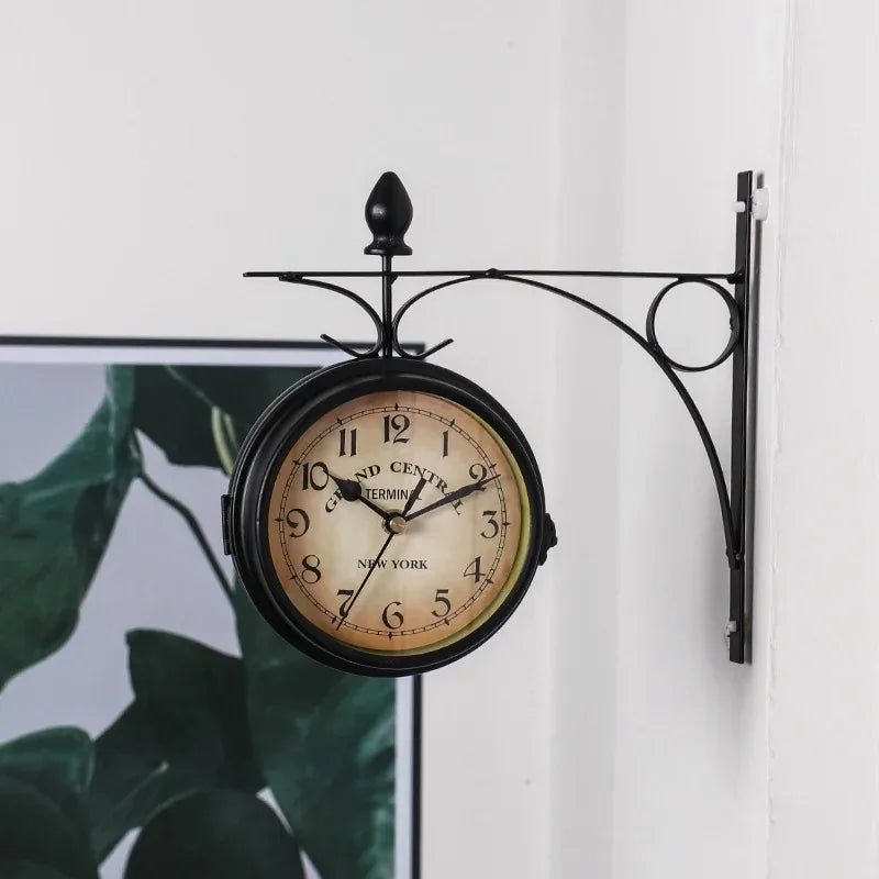 RetroTime – Reloj de Pared Vintage de Doble Cara