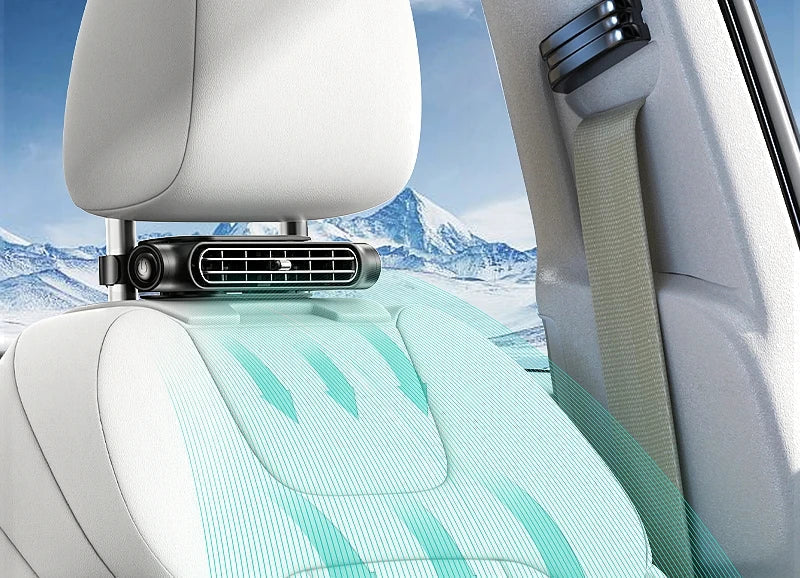 PulseCool 可调节汽车头枕冷风扇 USB 三档风速