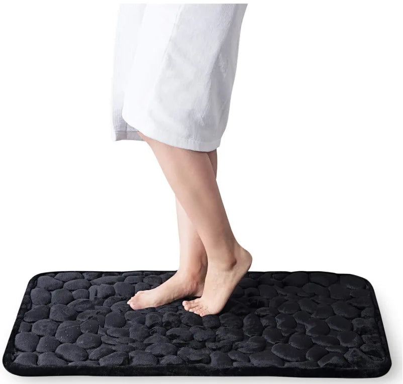 Alfombrilla de baño antideslizante con relieve de adoquines para baño