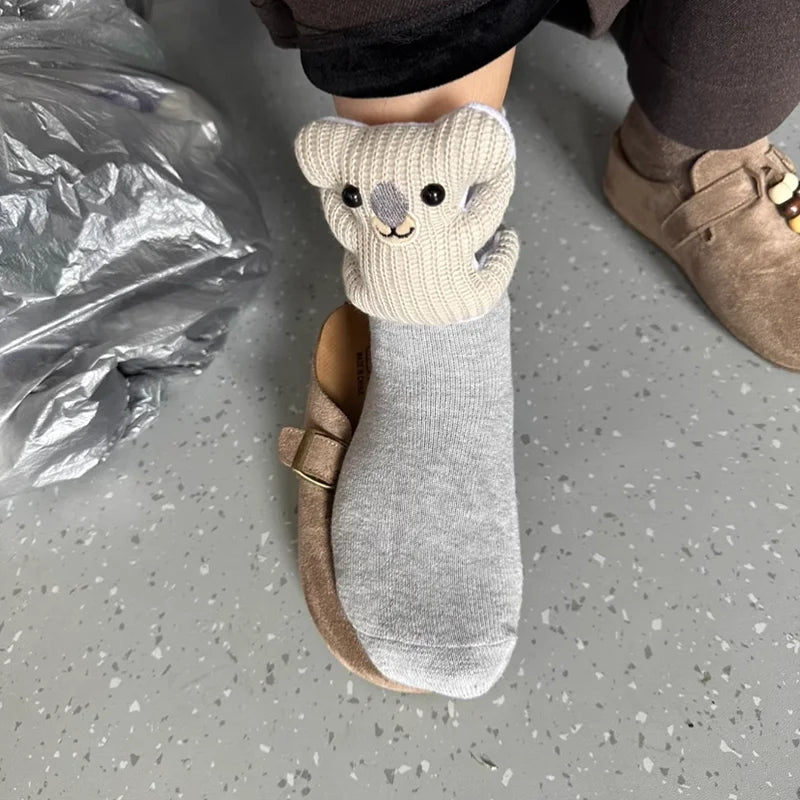 CozyNest House Socks For Home Relaxation With 3D Animal Accent And Non Slip