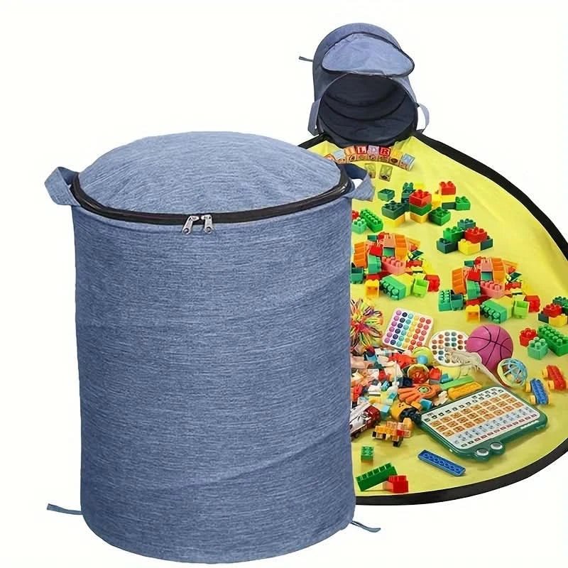 Cassettiera portagiochi con tappeto gioco removibile per camerette dei bambini