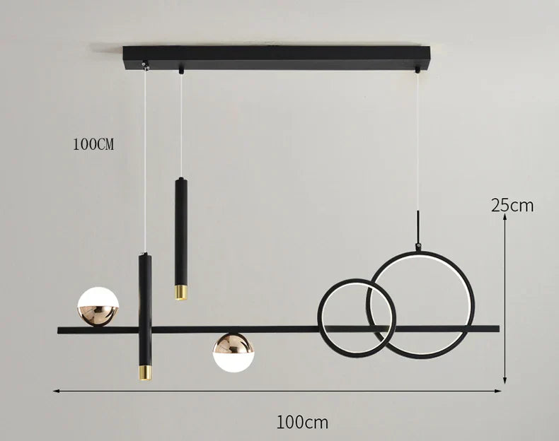 Lampu Gantung LED Minimalis Moden Komnab dengan Kawalan Jauh Sorotan