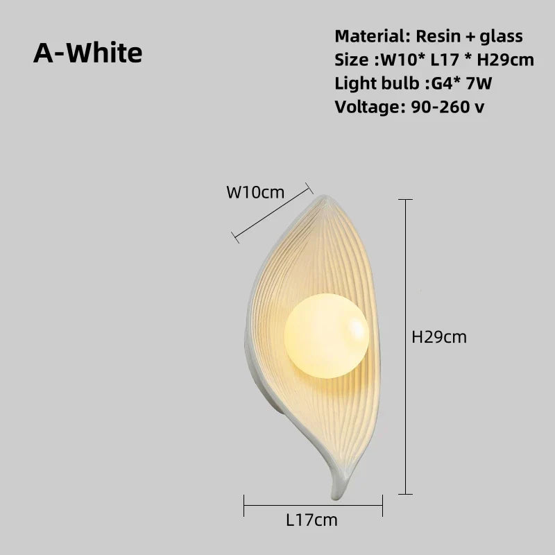 FeuilleDorée - Złota Lampa Ścienna z Listkami LED