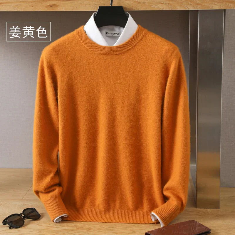 Pull-over en cachemire pur à 100 % NovaLux, tricot japonais, col rond