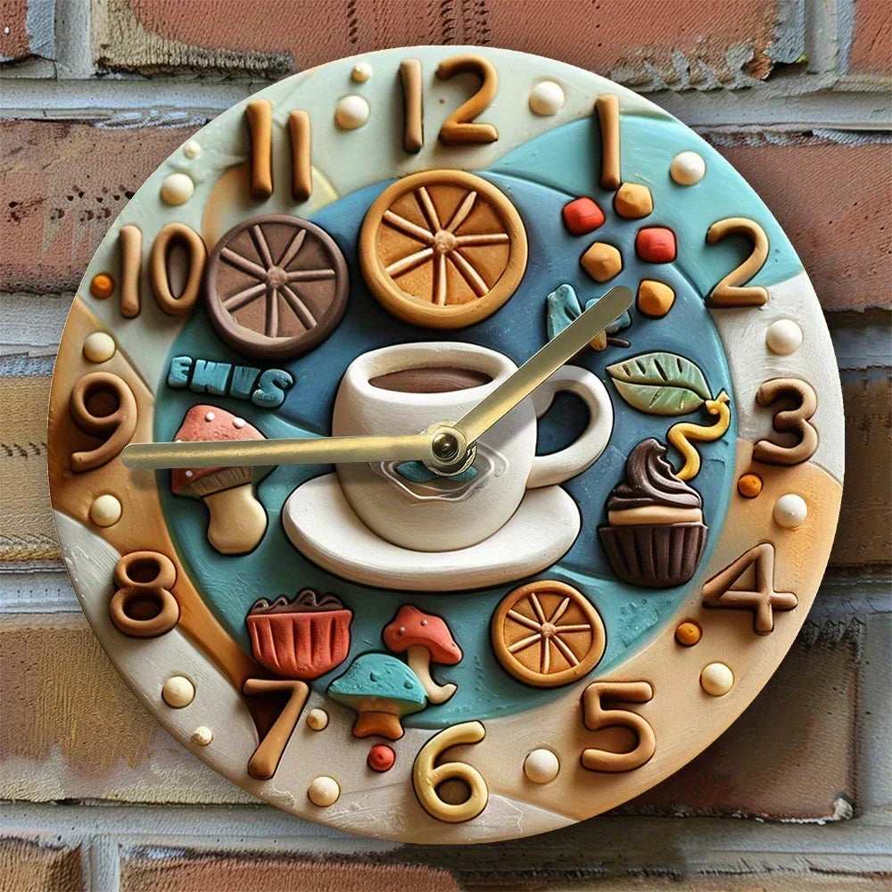 Reloj de Café Silencioso Decoración DIY