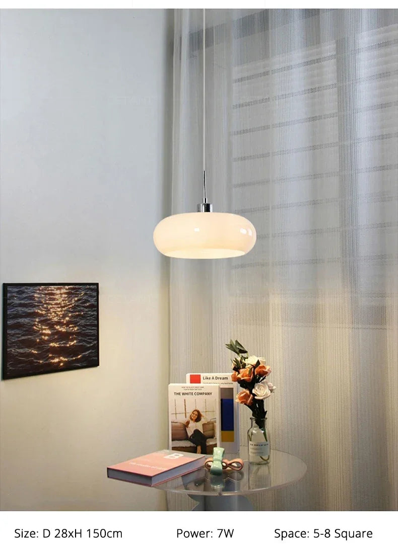 Aurora üveg éjjeli függeszték lámpa fehér vagy narancssárga árnyalattal