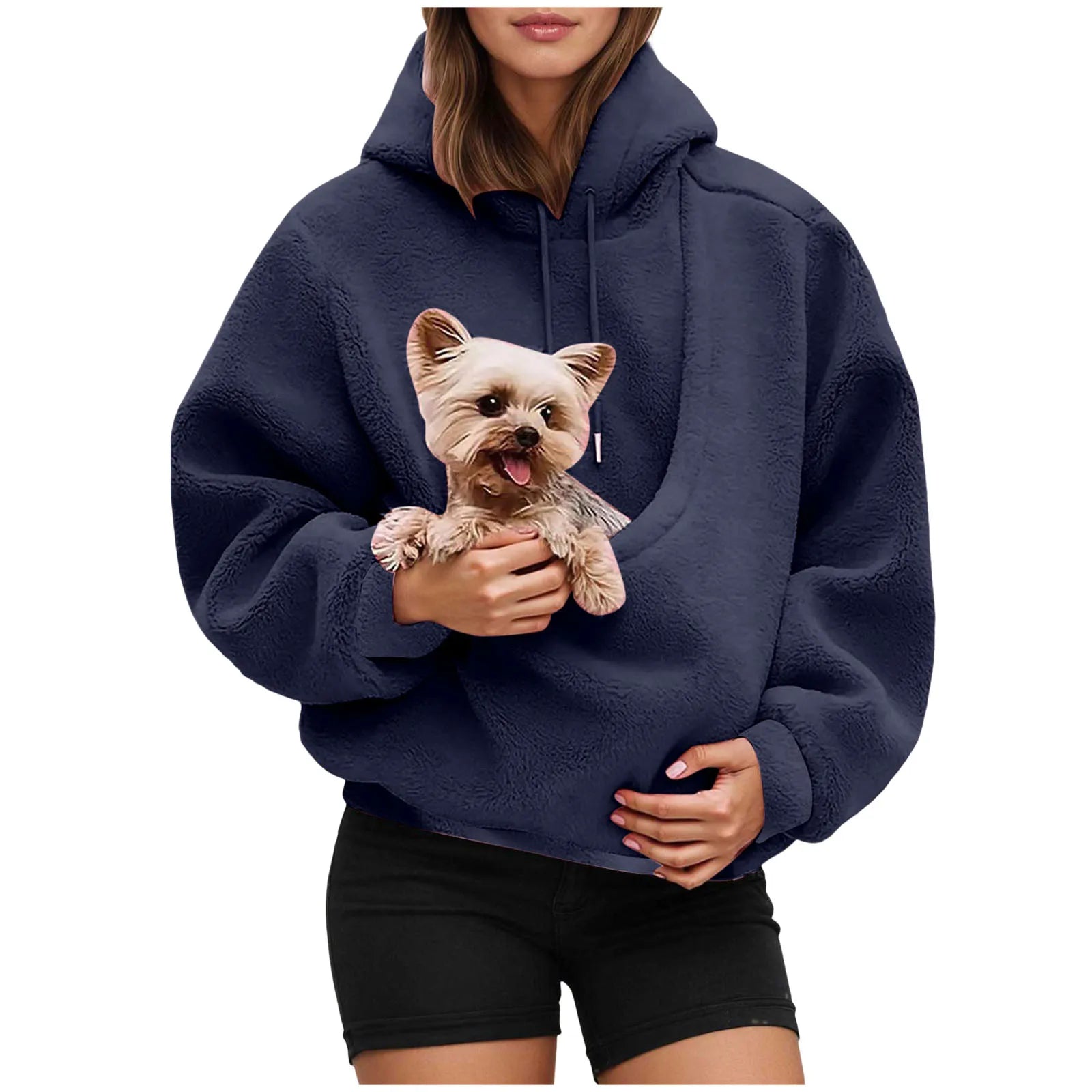 Katzenliebhaber-Hoodie mit Design und Haustiertasche