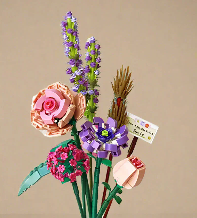 Kit de blocs de construction Mini Rose Lavande de Sara – Décoration intérieure créative et idée cadeau