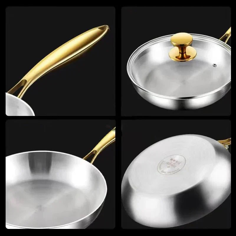 Pánev NovaChef z nerezové oceli 316 pro indukci, 7vrstvá pro rovnoměrný ohřev, 28 cm pro domácí kuchaře