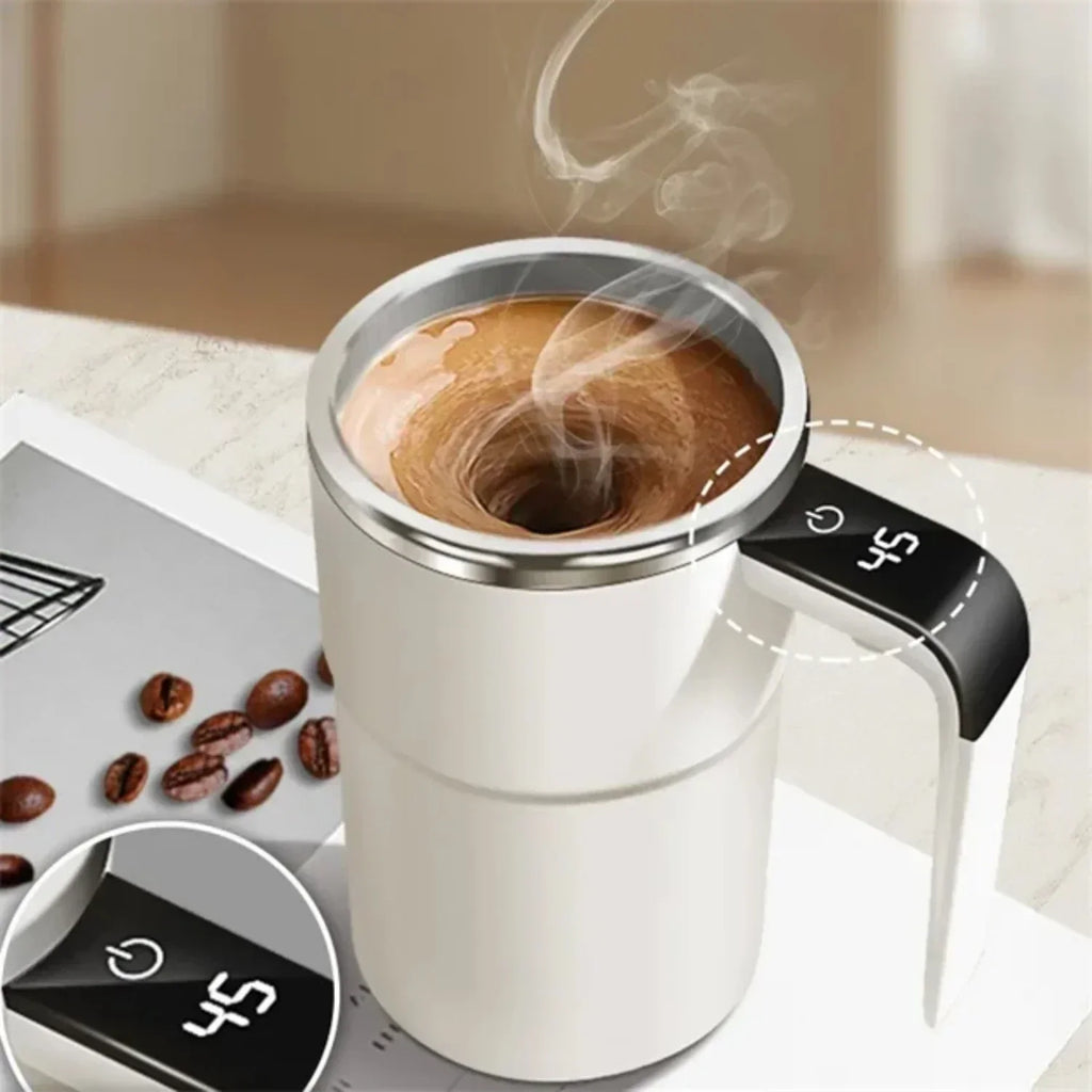 Tazza da caffè ricaricabile USB con miscelazione automatica – Tazza intelligente impermeabile con display LCD per tè