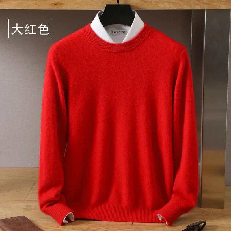 Pull-over en cachemire pur à 100 % NovaLux, tricot japonais, col rond