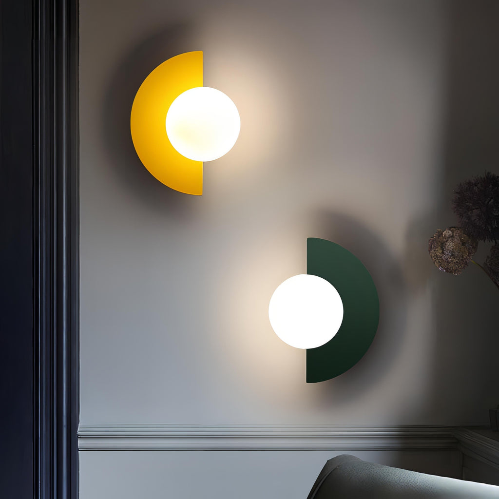 Asterra Semi Circular Wall Lamp In Six Contemporary Colors