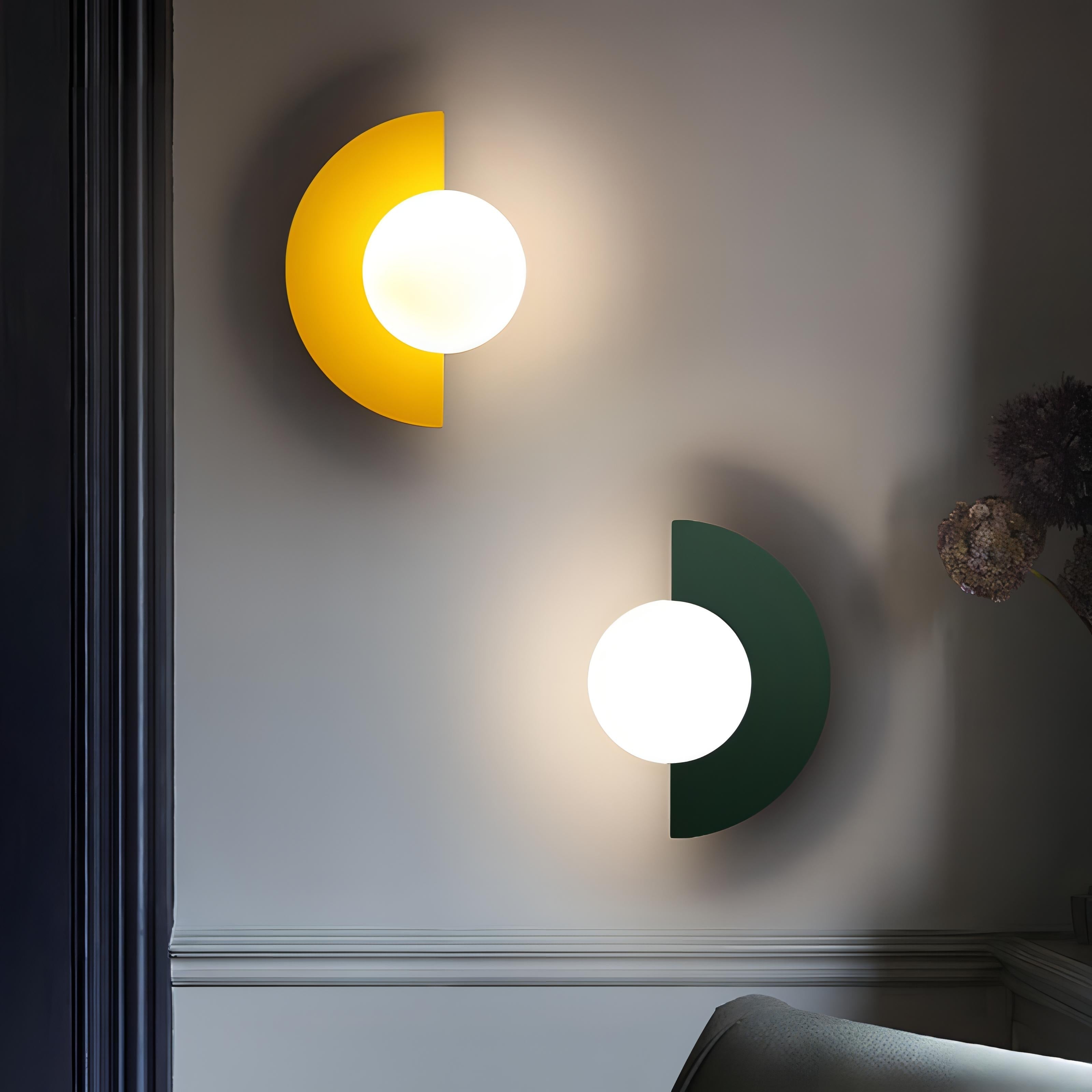 Asterra Semi Circular Wall Lamp In Six Contemporary Colors