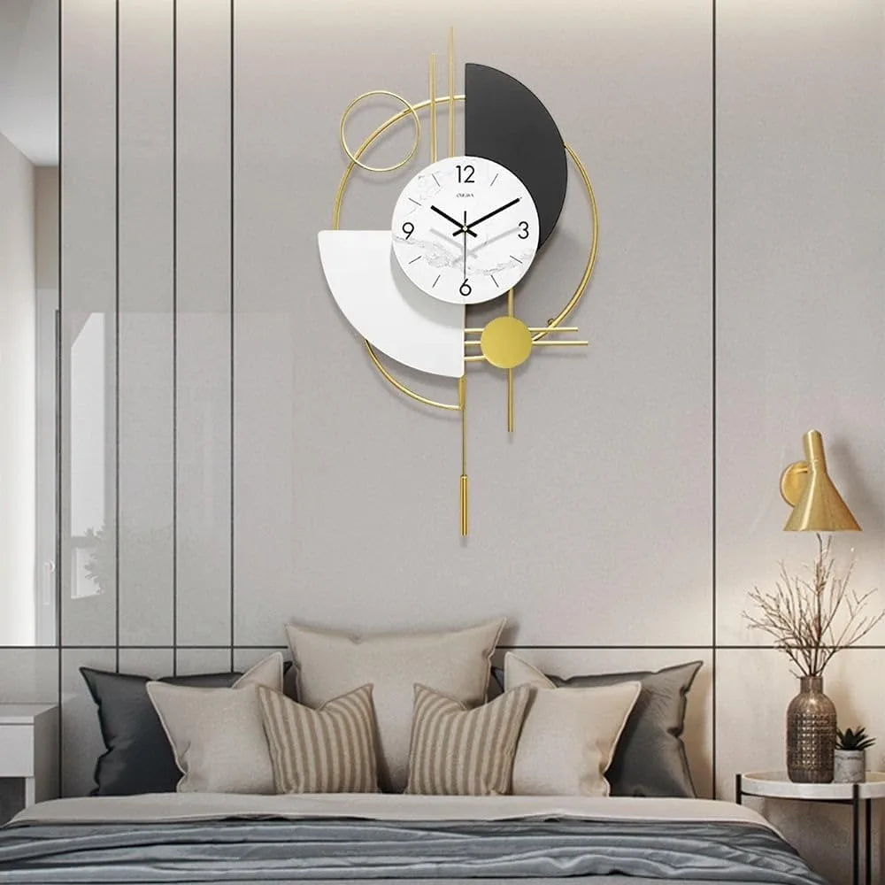 GoldSphere – Reloj decorativo 3D para sala de estar