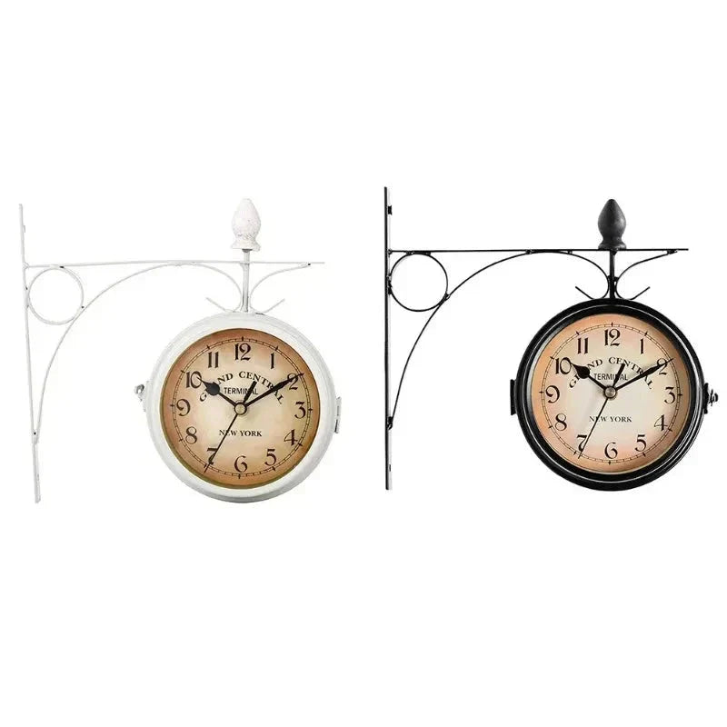 RetroTime – Reloj de Pared Vintage de Doble Cara