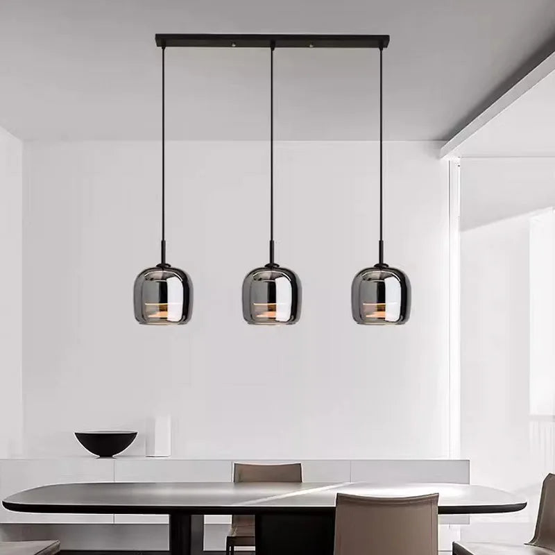 Lustre de Vidro Nova com Luz LED Suspenso Luxo Moderno