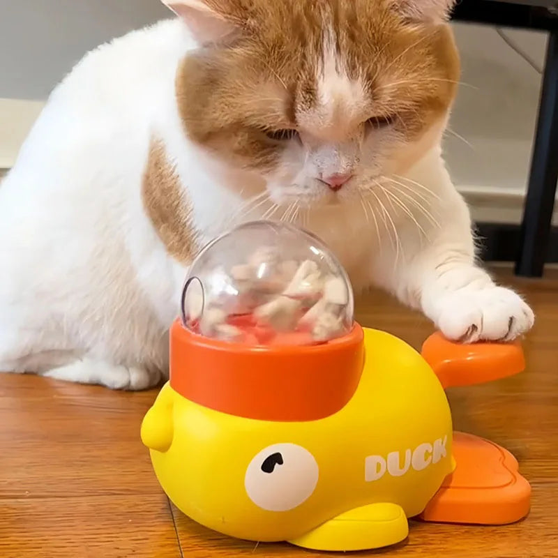 Interactive Duck Puzzle Feeder for Dogs & Cats - 3 Food Outlet Sizes - 12-20mm - Yellow