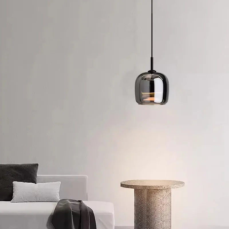 Lustre de Vidro Nova com Luz LED Suspenso Luxo Moderno