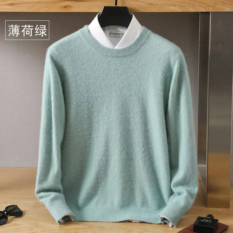 Pull-over en cachemire pur à 100 % NovaLux, tricot japonais, col rond