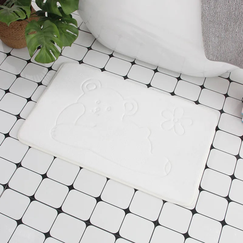 Alfombrilla de baño antideslizante con relieve de adoquines para baño
