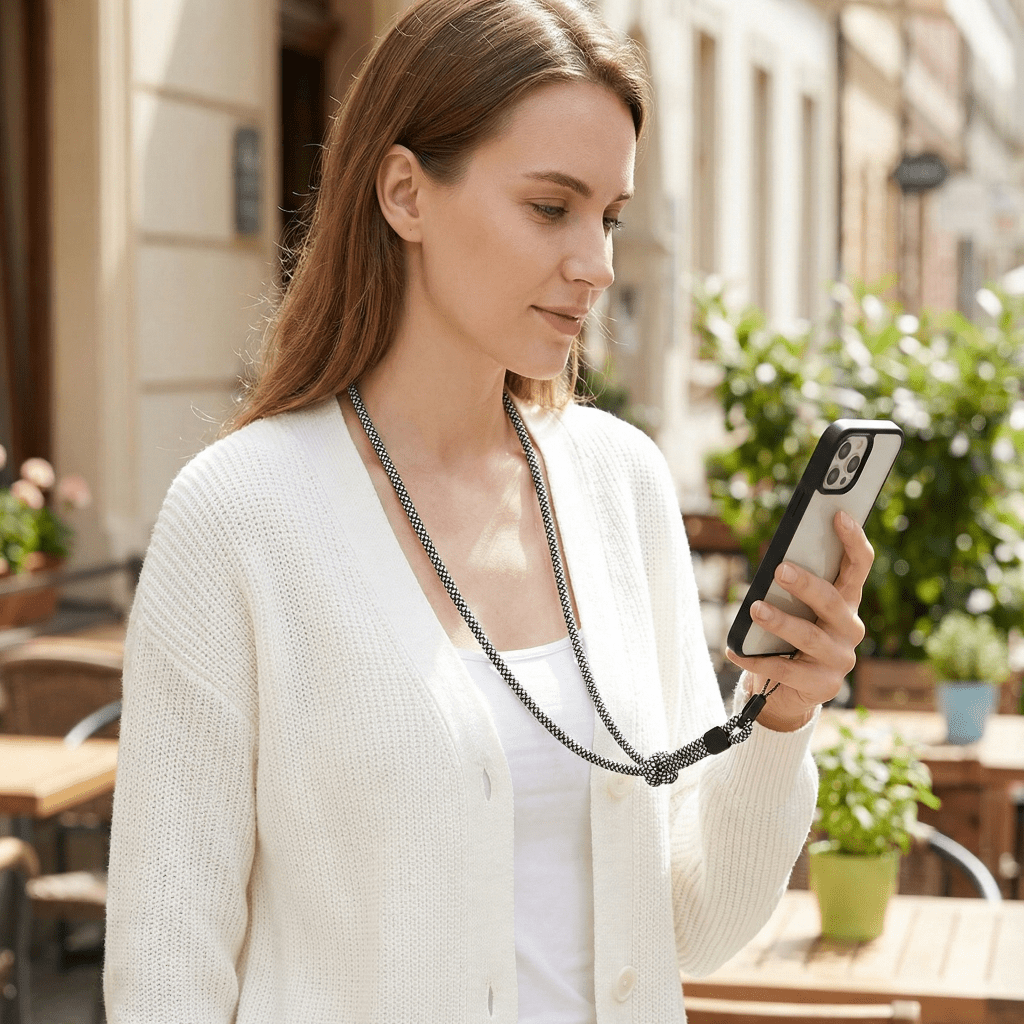 SafeLink-Handykordel gegen Verlust für Reisende und Speaker, verstellbar, 2-in-1