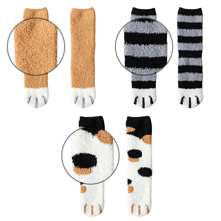 CozyPaws Flauschige Katzenkrallen-Socken für den Alltag