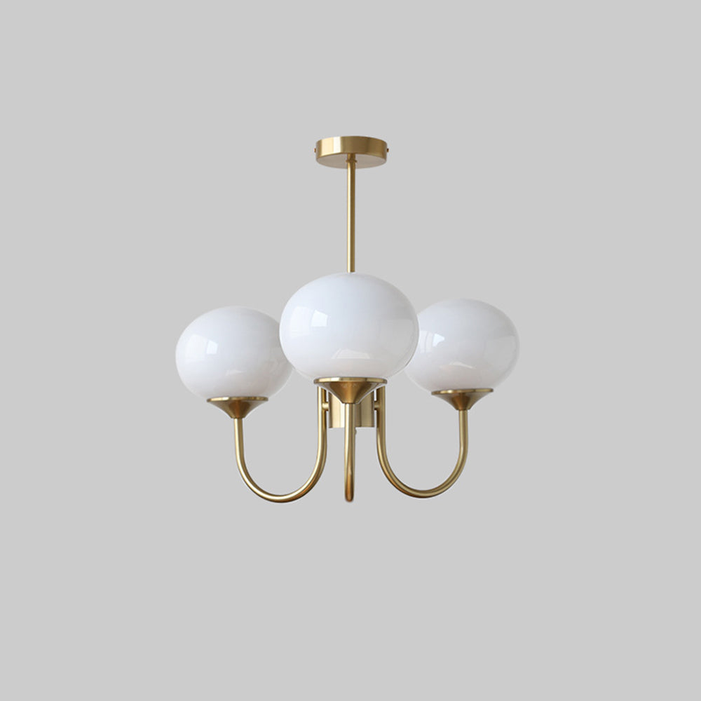 Candelabru Valentina Retro Art Deco tip glob - alb, roz, bej