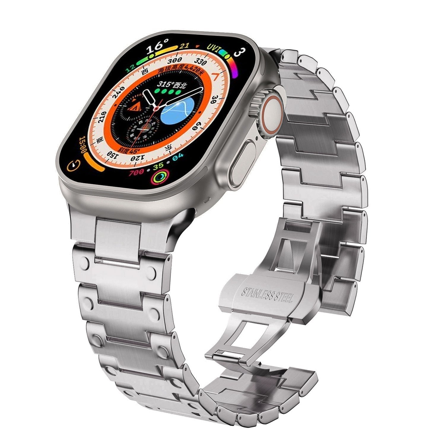 Pulseira Cloud Screw em Aço Inoxidável para Apple Watch