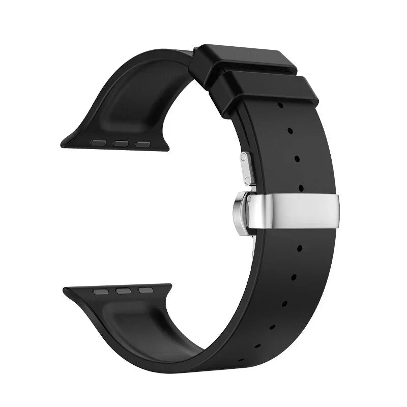 Luxusní pásek s motýlkovou sponou z FKM pro Apple Watch