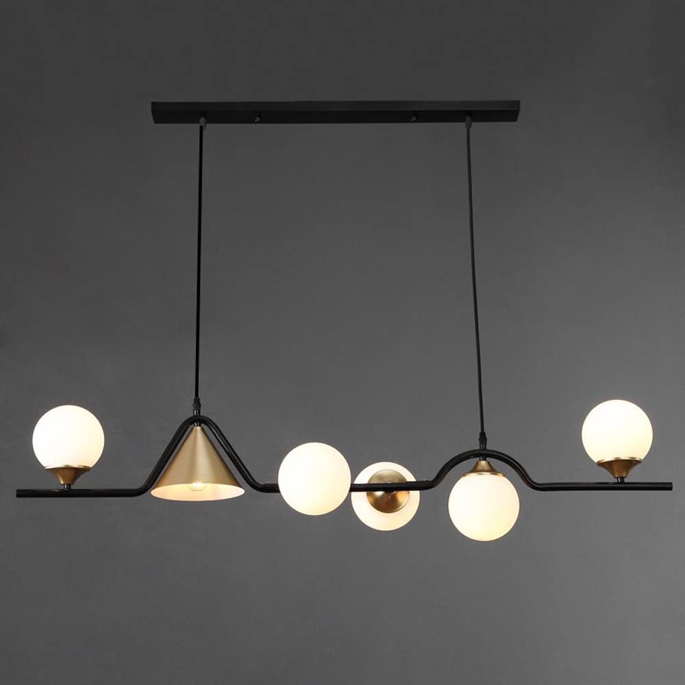Arisha modern LED-pendellampa — svart/guld-färgat glas