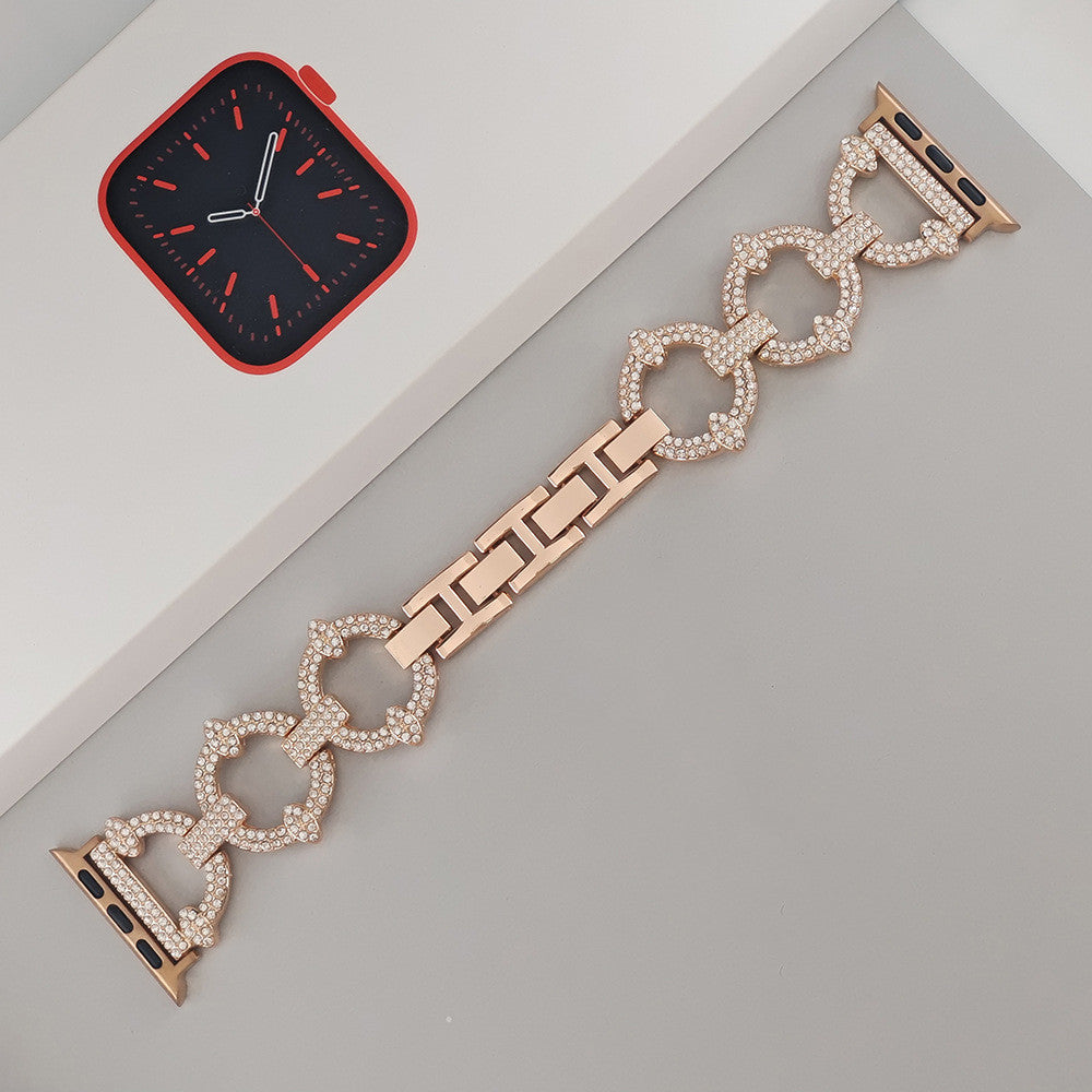 Kimalteleva timanttinen rannekoru Apple Watchille