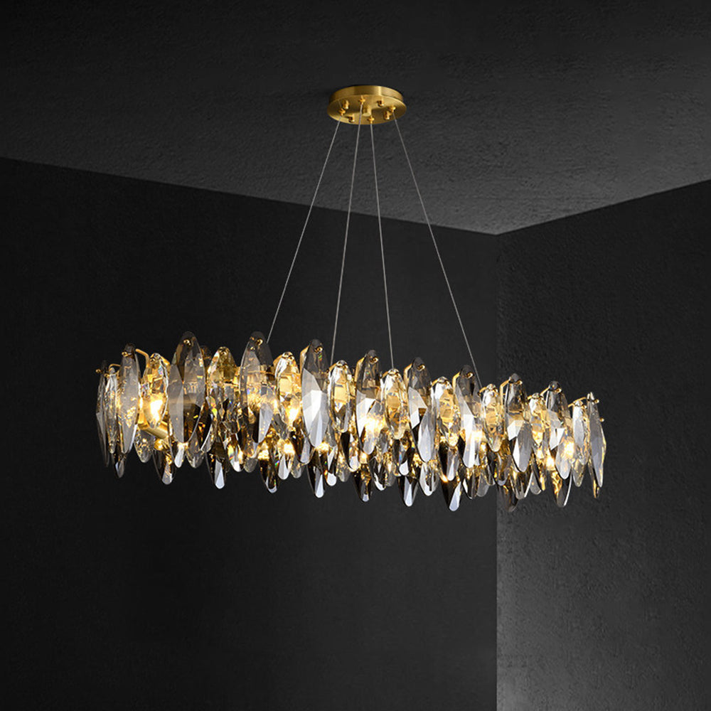 Kristy Modern Annular Metal Crystal Pendant Light,Gold - Neutralighting