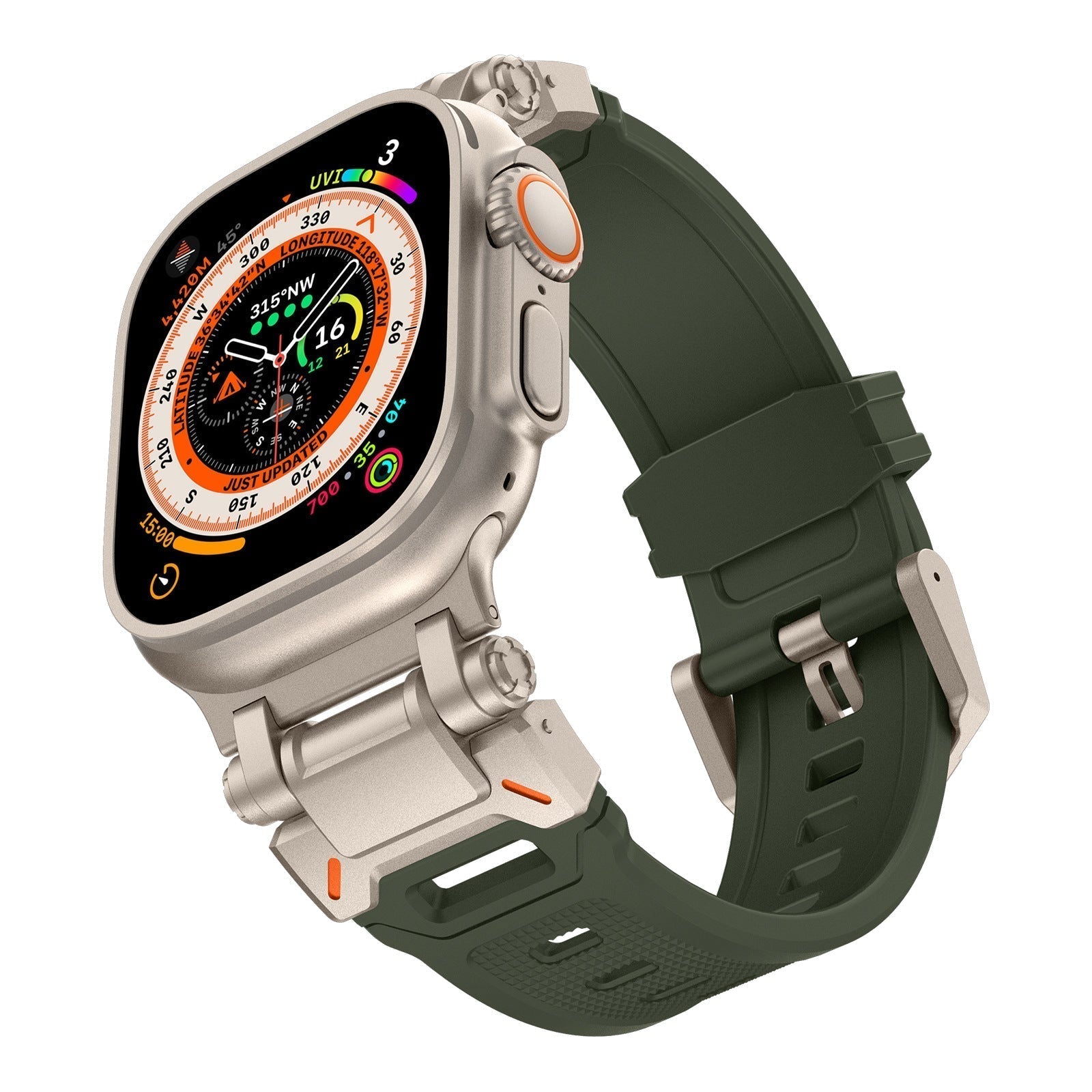 Explorer Tactical Fluoro Rubber Apple Watch Bandje