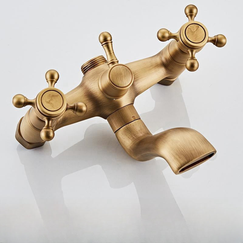 Retro Kupfer Duschset mit Messinghahn und praktischen Duschen