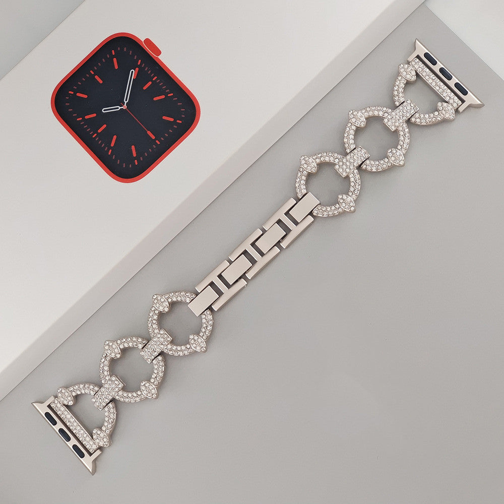Kimalteleva timanttinen rannekoru Apple Watchille