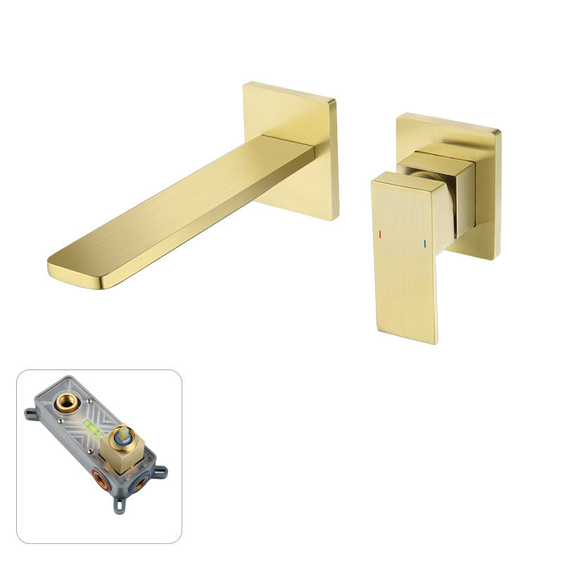 صنبور حوض حمام مثبت على الحائط بمقبض واحد مخفي