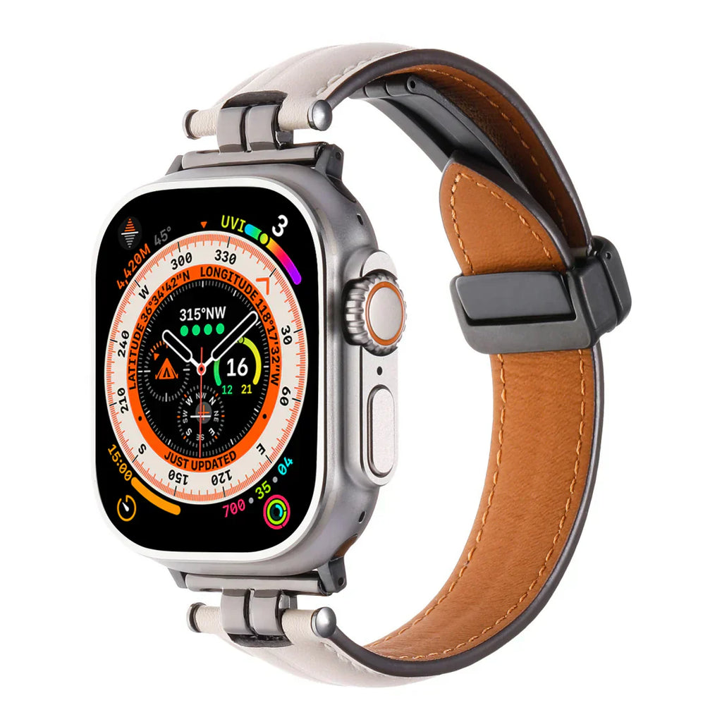 Cinturino in pelle magnetico per Apple Watch