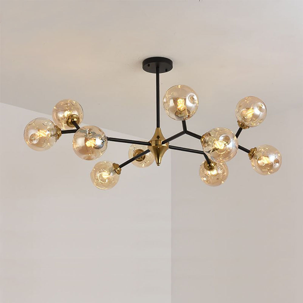 Valentina Art Deco Glass Bubble Chandelier, Amber - Neutralighting